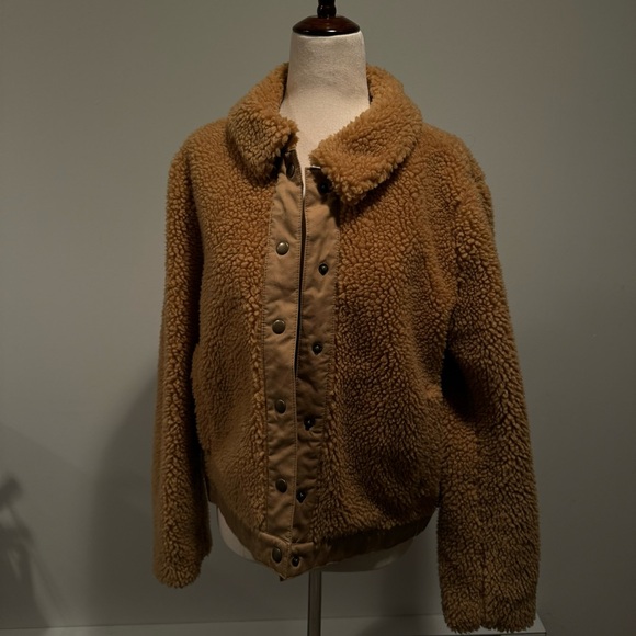 Madewell Sherpa Portland Jacket in Distant Sand Melange - Picture 9 of 11